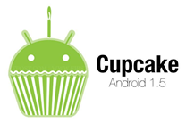 simbol Android versi Cupcake