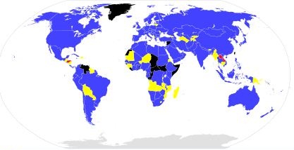 peta sebaran standar ISO di setiap negara di dunia